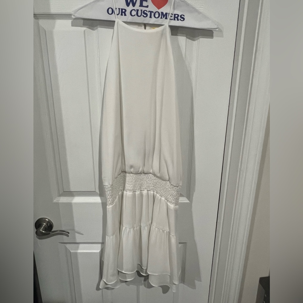 Krisa smocked white halter dress; never worn; great for bridal